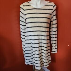 altar'd state Cream & Black Stripe Dress